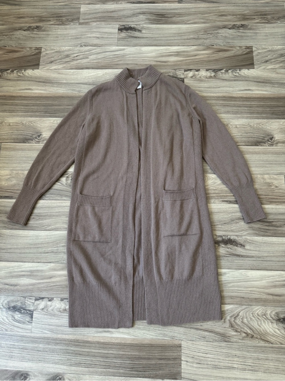Athleta Spirit Wrap Cardigan Wool Cashmere Blend in Taupe Size Large